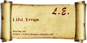 Lihi Ernye névjegykártya
